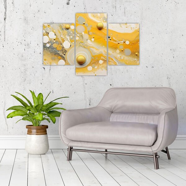 Slika - Apstraktna pozadina sa zlatnim ukrasom (90x60 cm)