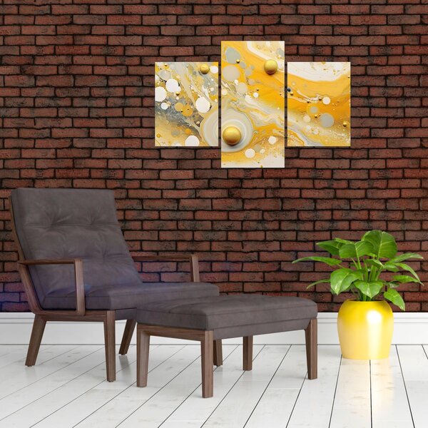 Slika - Apstraktna pozadina sa zlatnim ukrasom (90x60 cm)