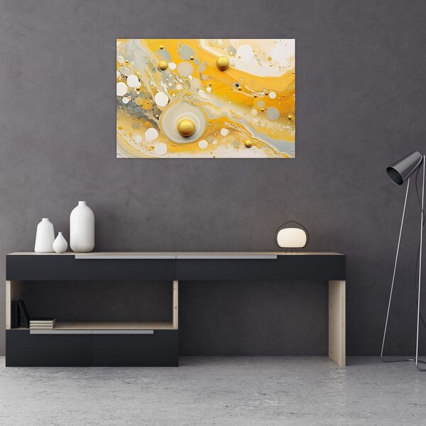 Slika - Apstraktna pozadina sa zlatnim ukrasom (90x60 cm)
