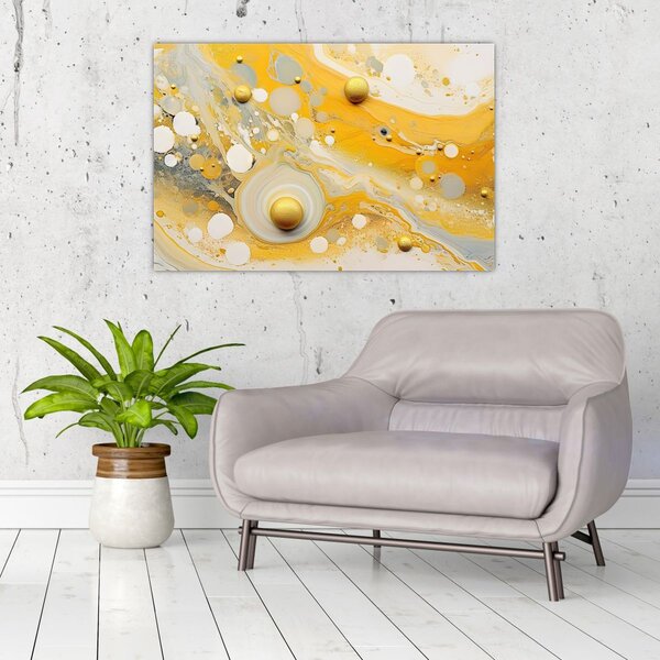 Slika - Apstraktna pozadina sa zlatnim ukrasom (90x60 cm)