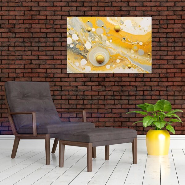 Slika - Apstraktna pozadina sa zlatnim ukrasom (90x60 cm)