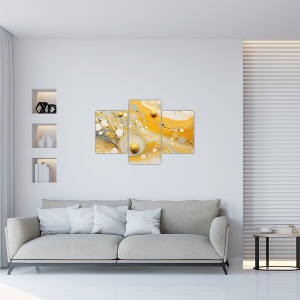Slika - Apstraktna pozadina sa zlatnim ukrasom (90x60 cm)