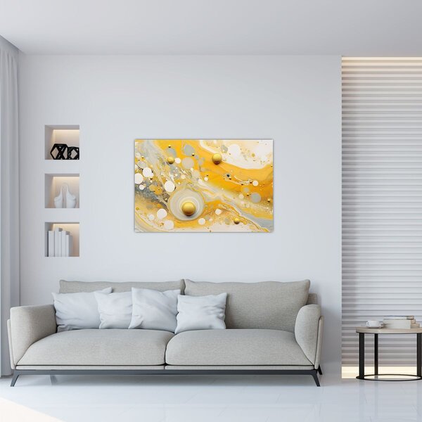 Slika - Apstraktna pozadina sa zlatnim ukrasom (90x60 cm)