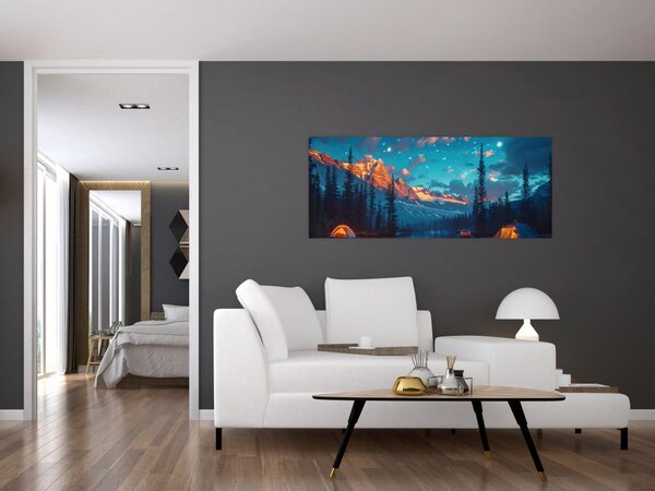 Slika - Kampiranje u planinama (120x50 cm)
