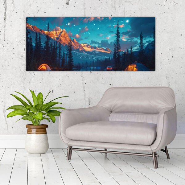 Slika - Kampiranje u planinama (120x50 cm)