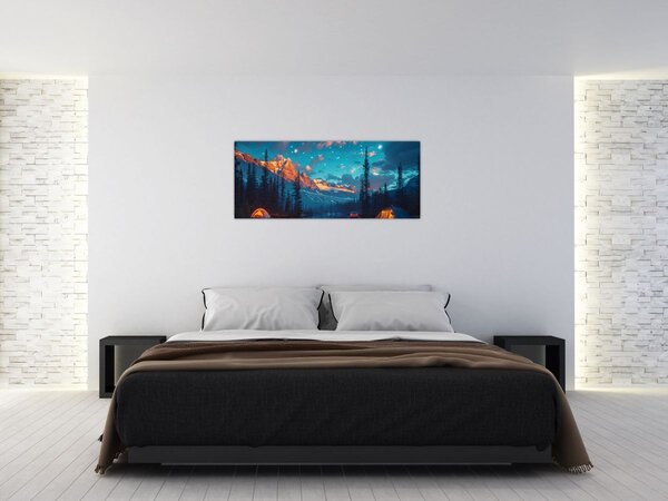 Slika - Kampiranje u planinama (120x50 cm)