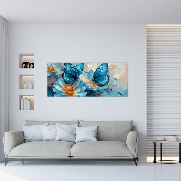 Slika - Plavi leptiri (120x50 cm)