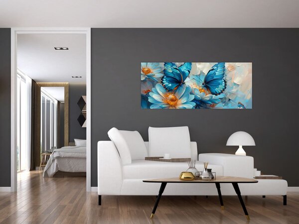 Slika - Plavi leptiri (120x50 cm)
