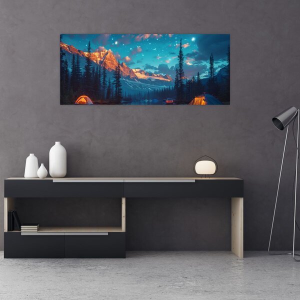 Slika - Kampiranje u planinama (120x50 cm)