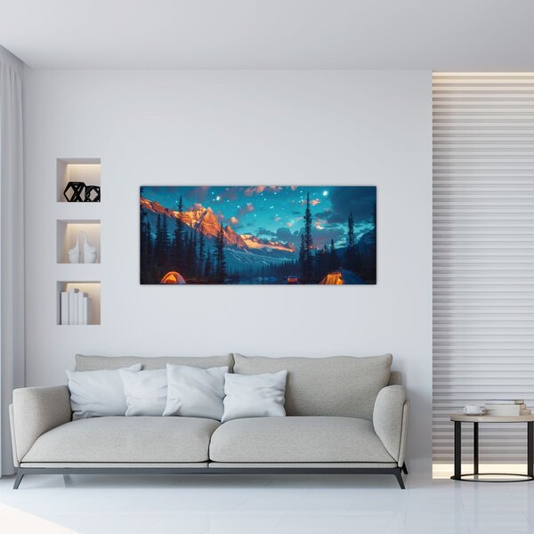 Slika - Kampiranje u planinama (120x50 cm)