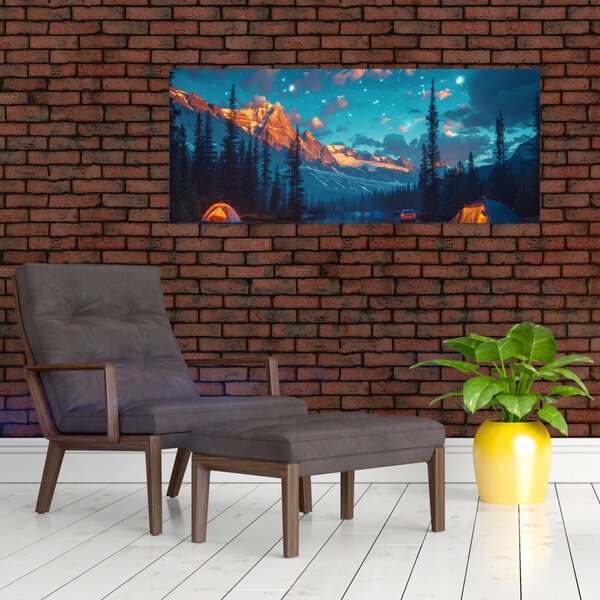 Slika - Kampiranje u planinama (120x50 cm)