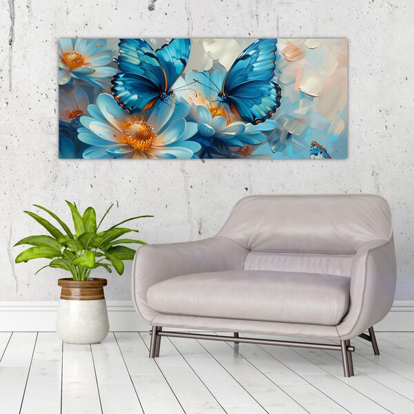 Slika - Plavi leptiri (120x50 cm)
