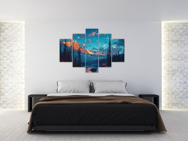 Slika - Kampiranje u planinama (150x105 cm)