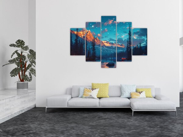 Slika - Kampiranje u planinama (150x105 cm)