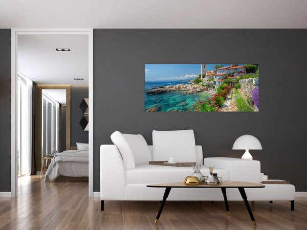 Slika - Slikovito primorsko mjesto (120x50 cm)