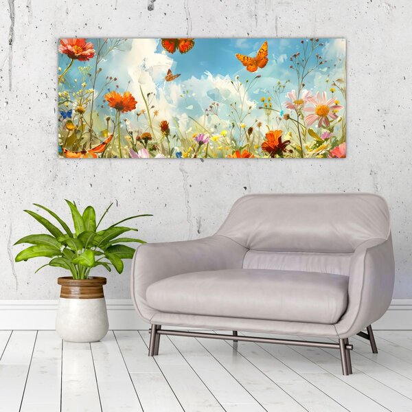 Slika - Leptiri na ljetnoj livadi (120x50 cm)