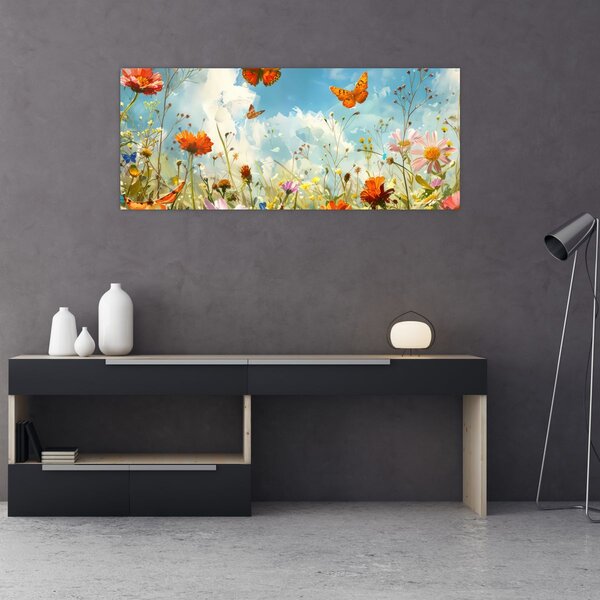 Slika - Leptiri na ljetnoj livadi (120x50 cm)