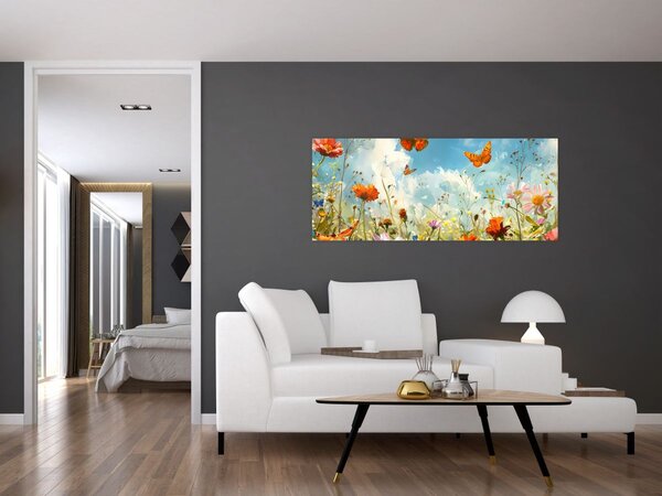 Slika - Leptiri na ljetnoj livadi (120x50 cm)