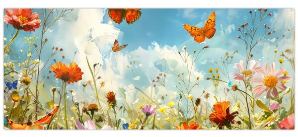 Slika - Leptiri na ljetnoj livadi (120x50 cm)