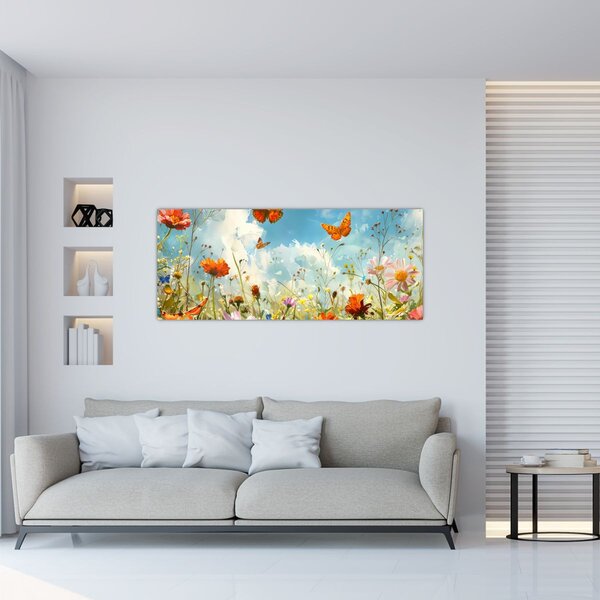 Slika - Leptiri na ljetnoj livadi (120x50 cm)