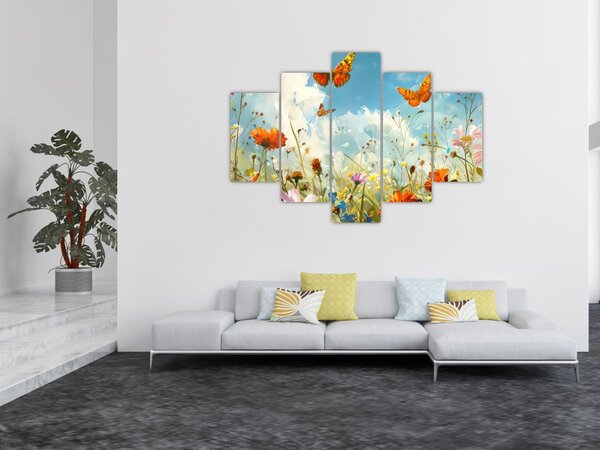 Slika - Leptiri na ljetnoj livadi (150x105 cm)