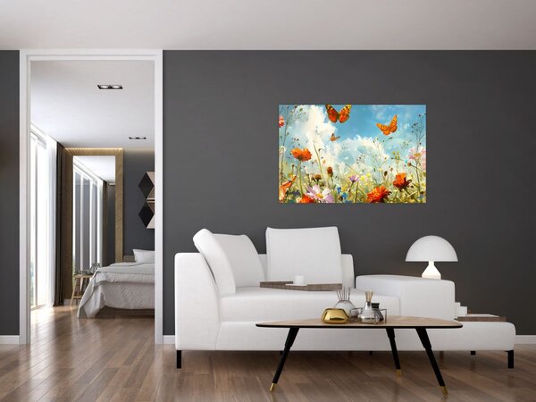 Slika - Leptiri na ljetnoj livadi (90x60 cm)