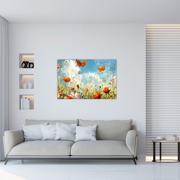 Slika - Leptiri na ljetnoj livadi (90x60 cm)