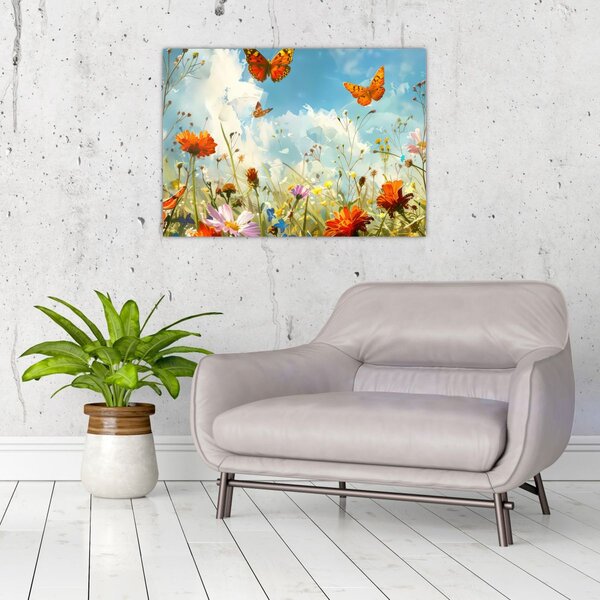 Slika - Leptiri na ljetnoj livadi (70x50 cm)