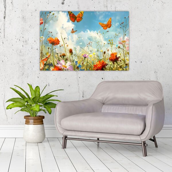 Slika - Leptiri na ljetnoj livadi (90x60 cm)