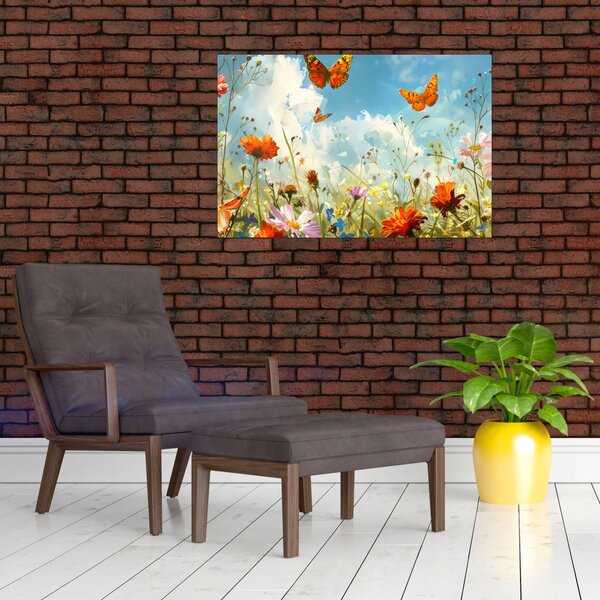 Slika - Leptiri na ljetnoj livadi (90x60 cm)