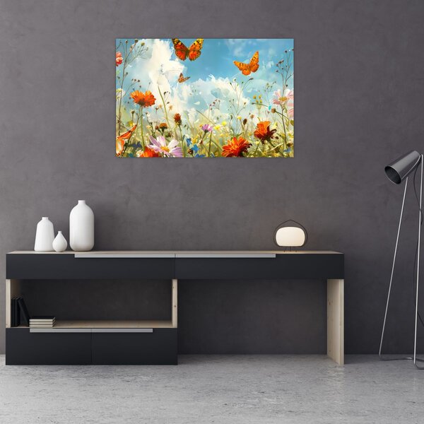 Slika - Leptiri na ljetnoj livadi (90x60 cm)