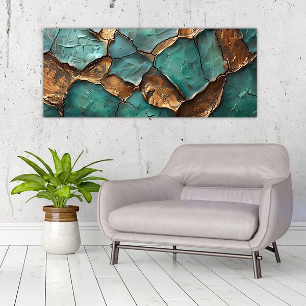 Slika - Zeleno-zlatna slika (120x50 cm)
