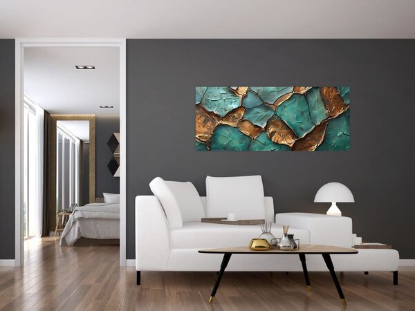 Slika - Zeleno-zlatna slika (120x50 cm)