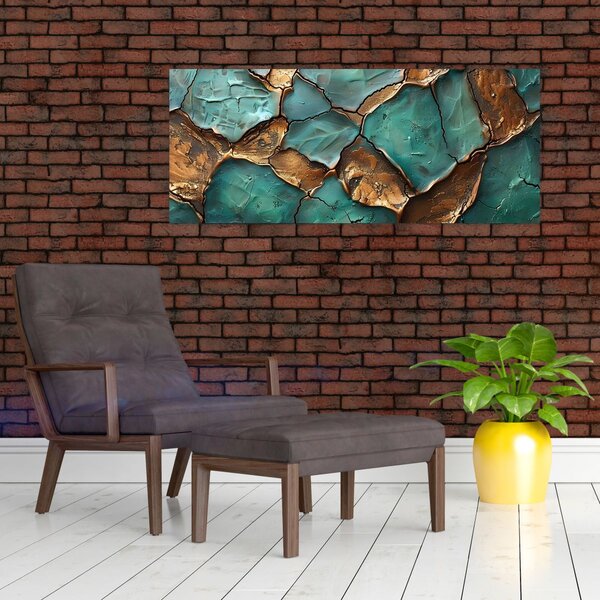 Slika - Zeleno-zlatna slika (120x50 cm)