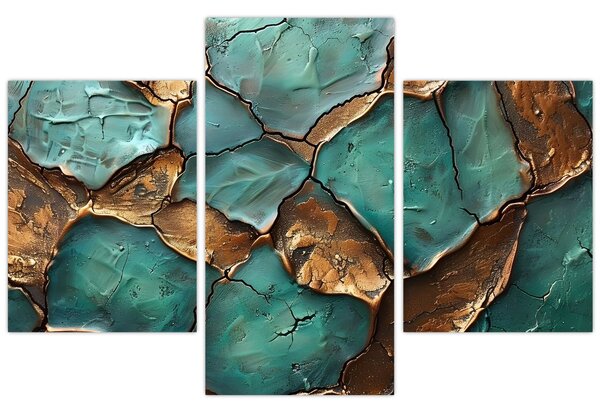 Slika - Zeleno-zlatna slika (90x60 cm)