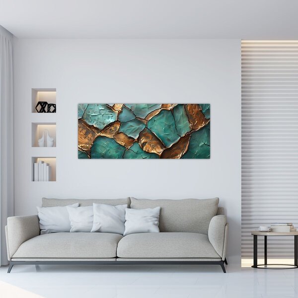 Slika - Zeleno-zlatna slika (120x50 cm)