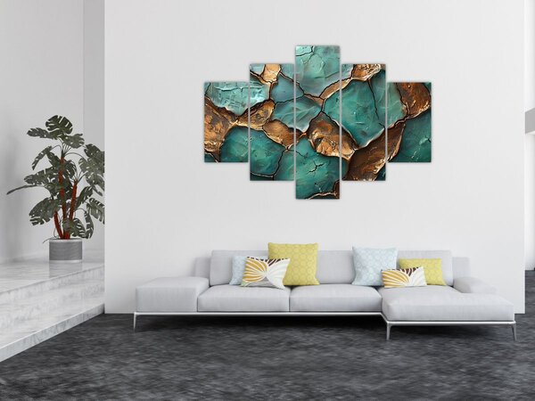 Slika - Zeleno-zlatna slika (150x105 cm)