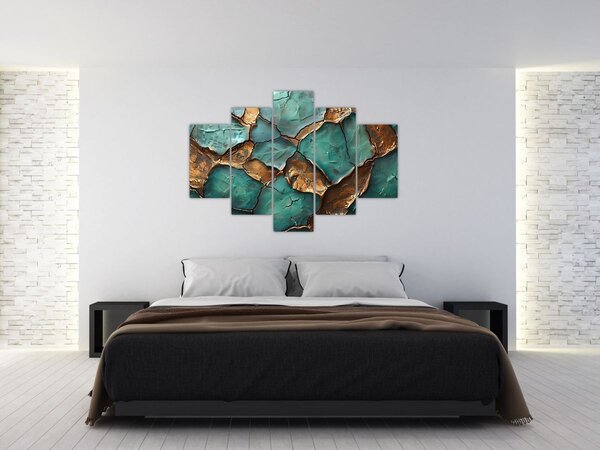 Slika - Zeleno-zlatna slika (150x105 cm)
