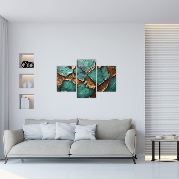 Slika - Zeleno-zlatna slika (90x60 cm)