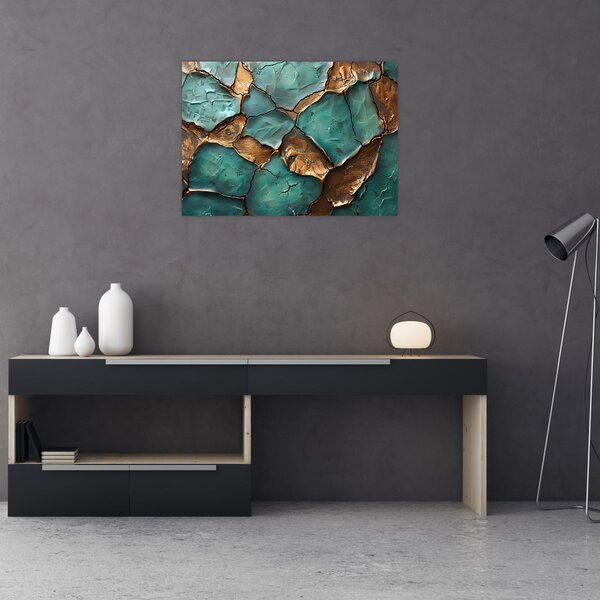 Slika - Zeleno-zlatna slika (70x50 cm)
