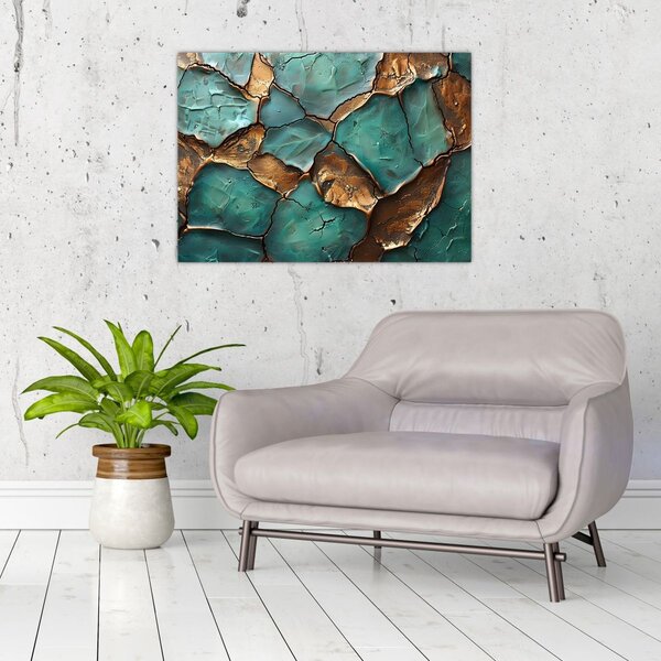Slika - Zeleno-zlatna slika (70x50 cm)