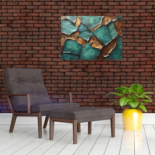 Slika - Zeleno-zlatna slika (70x50 cm)