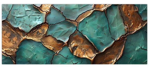 Slika - Zeleno-zlatna slika (120x50 cm)