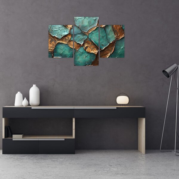 Slika - Zeleno-zlatna slika (90x60 cm)