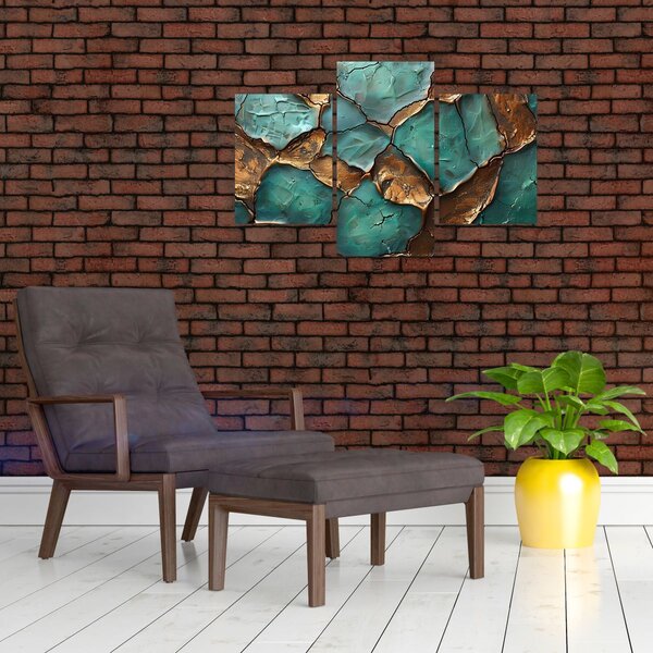 Slika - Zeleno-zlatna slika (90x60 cm)