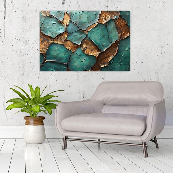 Slika - Zeleno-zlatna slika (90x60 cm)
