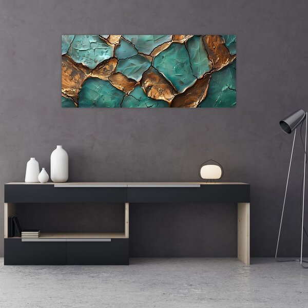 Slika - Zeleno-zlatna slika (120x50 cm)