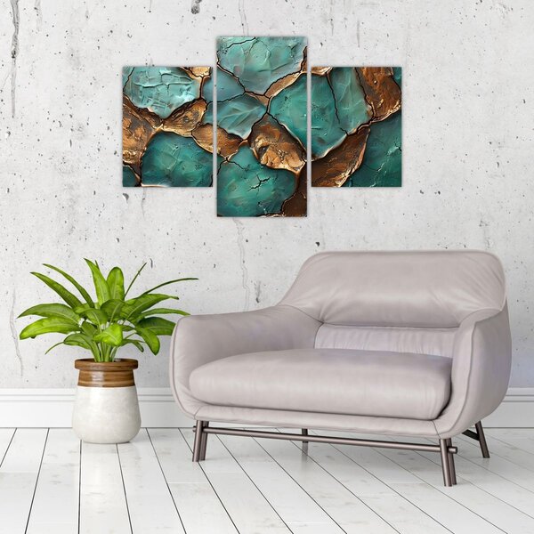 Slika - Zeleno-zlatna slika (90x60 cm)