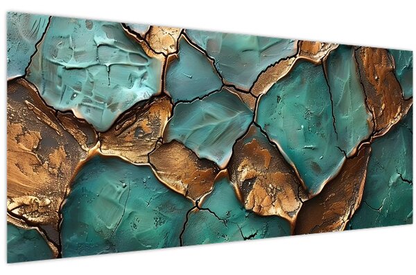 Slika - Zeleno-zlatna slika (120x50 cm)