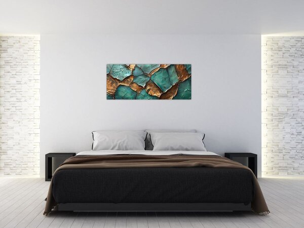 Slika - Zeleno-zlatna slika (120x50 cm)
